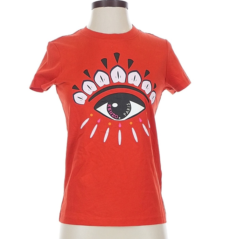 Kenzo Paris Eye Graphic T-Shirt Red XS | Designer Tee Streetwear XS EUC